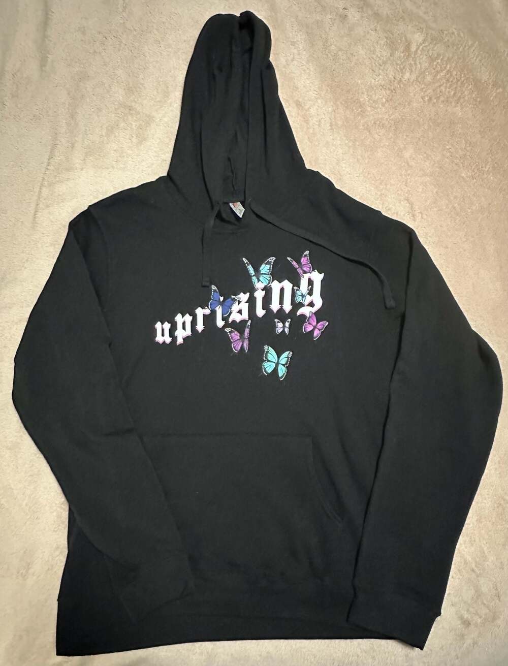 Zuni Sportswear Uprising Butterfly Graphic Hoodie Black Size Large